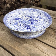 Antique Georgian Minton Florentine Opaque China Footed Shallow Bowl Tazza Plate