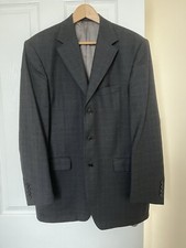 Mens dark grey check suit