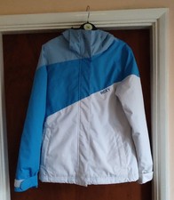 Roxy Ladies ski jacket white and blue, small, regular fit, excellent condition