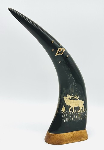 Hand carved buffalo bison - buffalo, horn