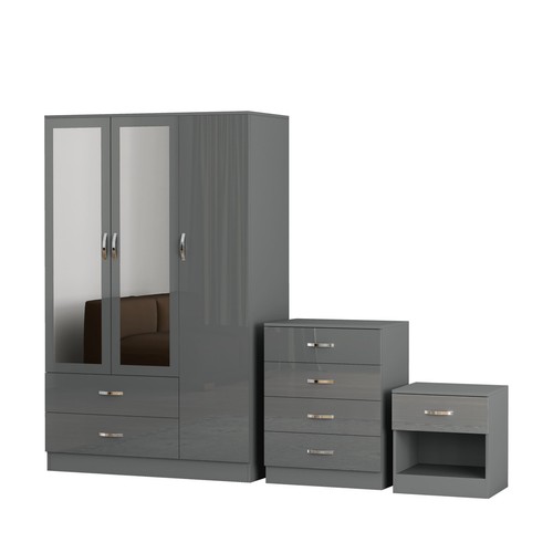 Piece high gloss bedroom - 3,