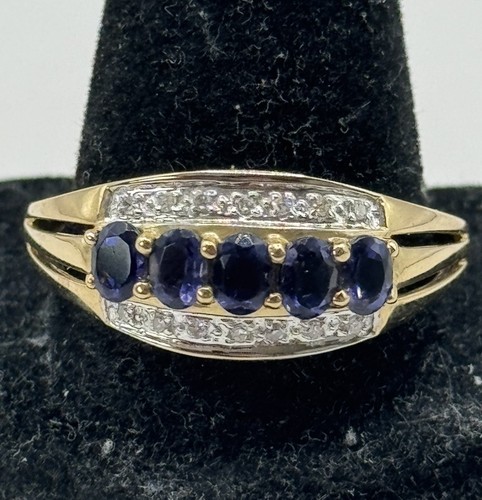 9ct yellow gold tanzanite - gold, &