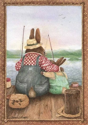 Cute birthday card fishing - cute,