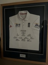 2011 Test Match England V Sri Lanka Multi Signed Cricket Shirt . Framed