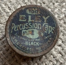 19th Century ELEY No 1 PERCUSSION CAP TIN : With Liner : EMPTY