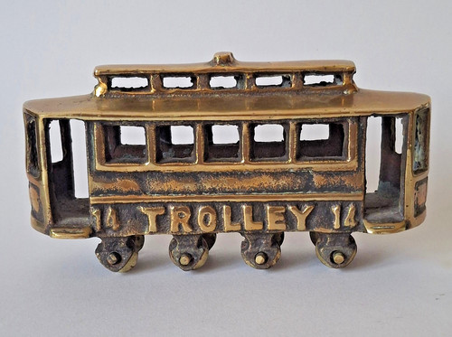 Solid brass trolley antique - 14,