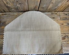 Arm Caps Pair Coffee Beige Cotton Mix Round Chair Protector Cover