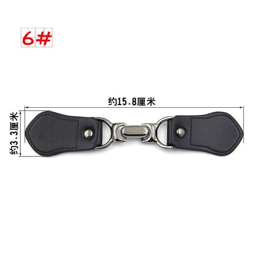 Black leather toggle button - black,