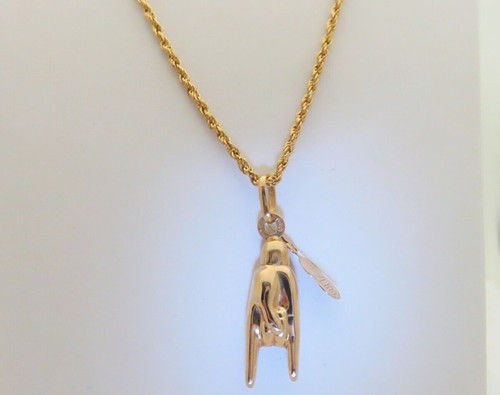 18k evil eye necklace - eye, hand