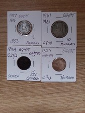 4 Egyptian Coins Silver 1937 2