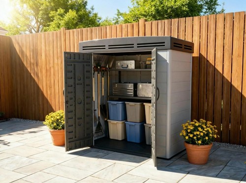 6x4ft plastic shed with floor