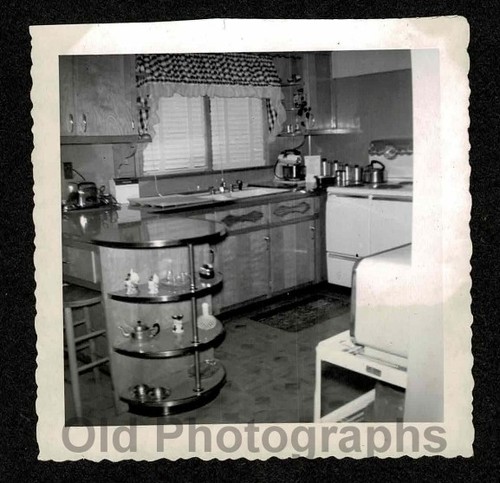 1950s kitchen wooden cupboards - 1950s,