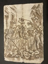 Old Master Drawing 16thC Italian School Study Martyrdom Of A Saint