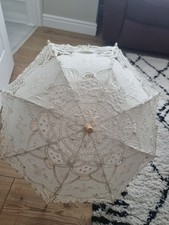 Vintage ivory lace parasol - vintage,