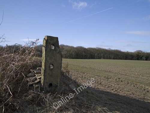 Photo 6x4 stone post - stone,