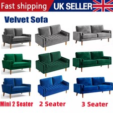 2/3 Seater Velvet Sofa with 2