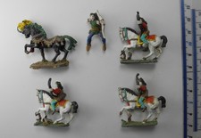4 MOUNTED WOOD ELF ARCHERS + HORSES Metal Elves Army Riders Ral Partha 1979 B48