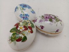 Spode HAMMERSLEY England's Countryside Bone China Floral Egg Trinket Dishes x3