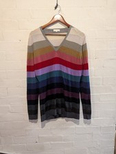 Elmer JOHN SMEDLEY Retro 60s Block Stripe Jumper large New Zealand Merino Wool