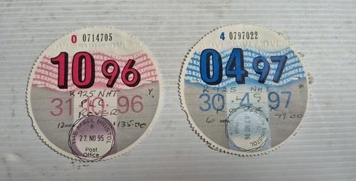 Old used tax discs - used,