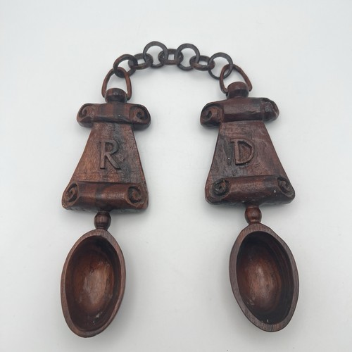 Welsh love spoons pair - spoons, hand