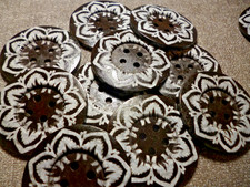 6 Pcs 60mm Extra Large Wooden Buttons Dark Brown Sewing Crafts Upholstery