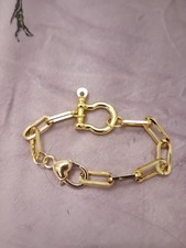 Gold Colour Horseshoe Screw Clasp Bracelet