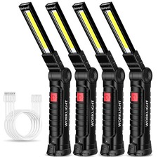 4PCS Rechargeable LED Magnetic Work Light Cordless COB Inspection Lamp Torch USB