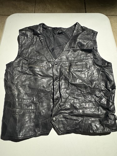 Leather vest waistcoat - leather,