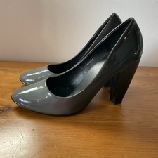 Love Label Grey Black Patent Court Heel Shoes Size 5