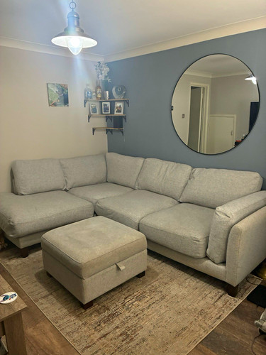 Dfs grey fabric corner - fabric,