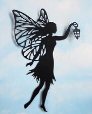 Die Cut cuts fairies with lantern x 6 black silhouette fairy jar topper