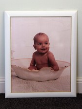 20x16" wooden glossy white