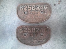 British Railways Mineral Wagon Number Plates,  TEES SIDE B&E, DOUBLES