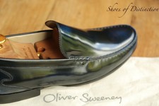 Oliver Sweeney Ibbotson Burnished Blue Leather Loafers Shoes Men's UK 9 US 10