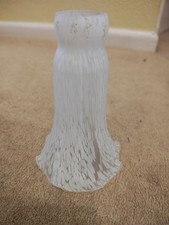 2 x LILY FLUTED GLASS White & Clear Tiffany LILYPAD Frill Lamp LAMPSHADES