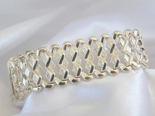 Milor Italy Sterling Silver 925 Diamond Cut Unique Link Bracelet 7.5"