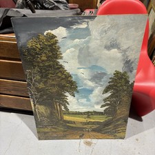 Vintage Large Oil On Board