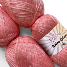 Retro-Glam Metallic Lustrous Yarn Super Soft Shiny for Knitting 4 in pack /400 g