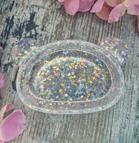 Elegant resin bear trinket - resin,
