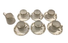 Royal Tuscan/Wedgwood Demitasse Cup & Saucer Set of 6 & Milk Jug Vintage