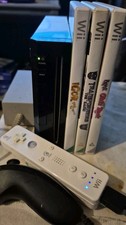 Nintendo Wii Black Video Game Console with Games and Controllers