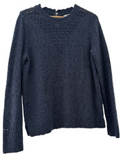 FATFACE.  BLUE WOOL MIX KNIT JUMPER.  SIZE 14