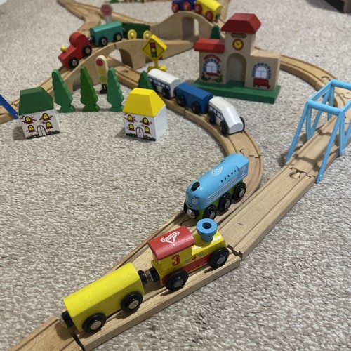Wooden train set with - train,