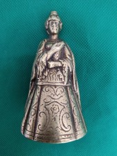 Vintage Brass Lady Table Bell: Tudor Queen Dinner Bell ( A 94 )