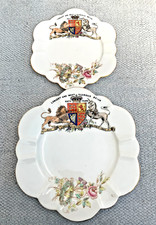 2 Foley China Side Plates, Queen Victoria, Diamond Jubilee, 1897 Longest Reign