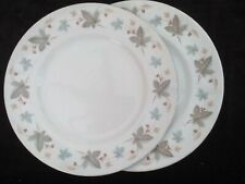 Dinner plates x 2, Ridgway Pottery White Mist pattern, 1960s vintage