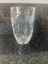 Royal Brierley Crystal "Gainsborough"  Floral Vase, etched ( A/6), Decorative
