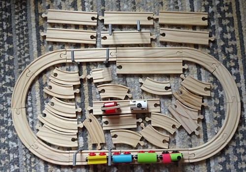 Little town wooden - wooden, train