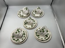 5 x Colclough Ivy Leaf Tea Trios Cups Saucers and Side Plates Sets Vintage